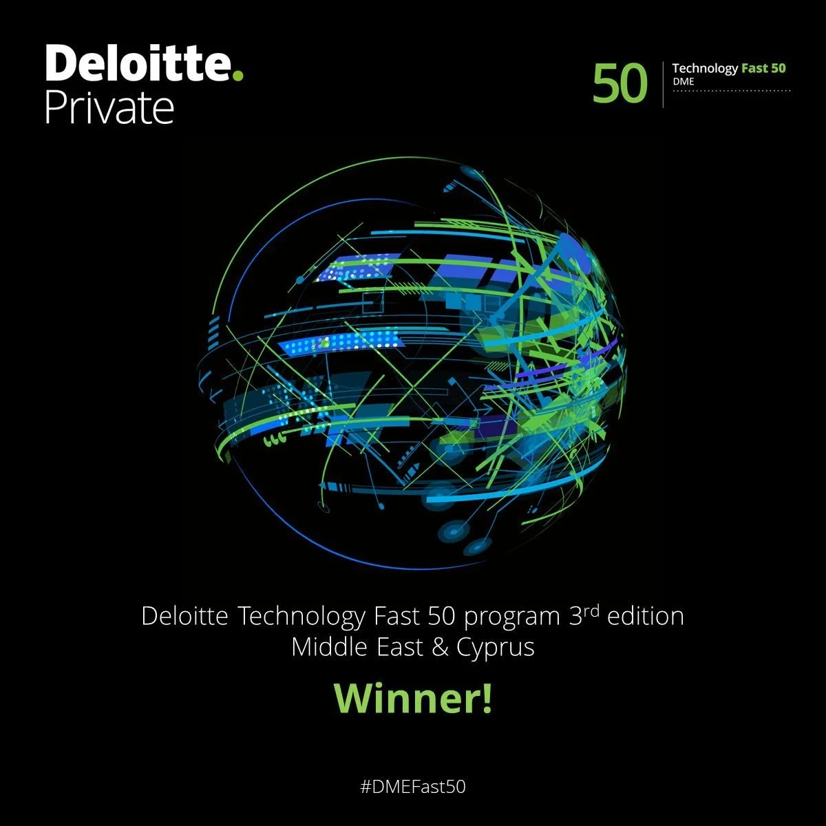 Deloitte Technology Fast 50 Middle East & Cyprus winner award